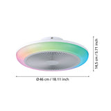 Eglo Sayulita DC Remote Control Close to Ceiling Fan with RGB LED Light