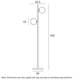 Figaro 2lt Floor Lamp with Opal Ball Shades