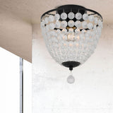 Grace DIY Crystal Bead Chandelier Batten Fix Light Black/Frost