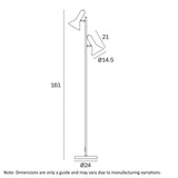 Hyvik 2lt Metal Floor Reading Lamp