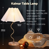 Kalmar Table Lamp Swirl Base Brass/Natural and Wavy pleat Shade