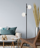 Figaro 2lt Floor Lamp with Opal Ball Shades