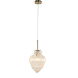 Ridge 1lt Pendant with Clear Reeded Glass