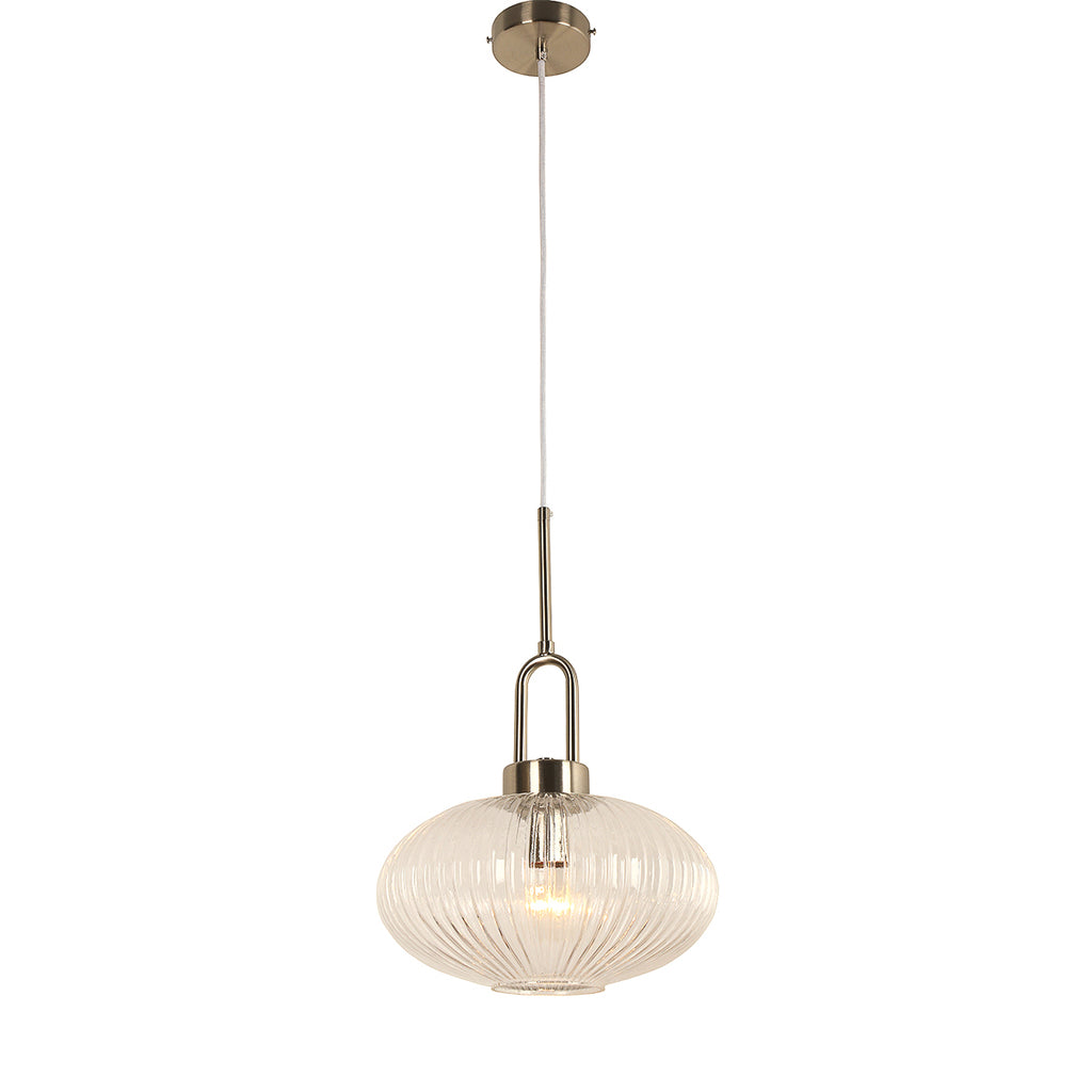 Cape 1lt Pedant with Clear Reeded Glass – Roundabout Lighting