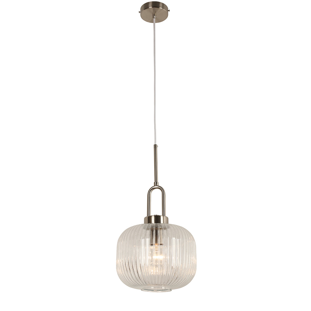 Maine 1lt Pendant with Clear Reeded Glass – Roundabout Lighting
