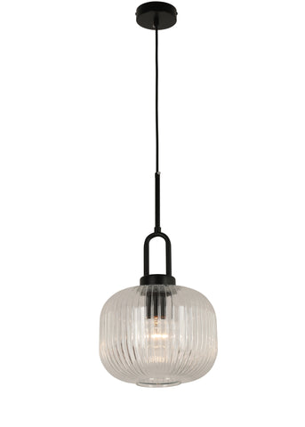 Maine 1lt Pendant with Clear Reeded Glass