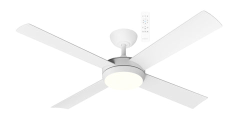 Martec Quantum DC 4 Blade ABS Remote Ceiling Fan White with LED Light