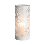 Freya Leaf Laser Cut Fabric Drum Shade Lamp