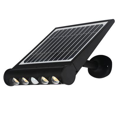Multifunctional Solar LED Security Sensor Floodlight Black