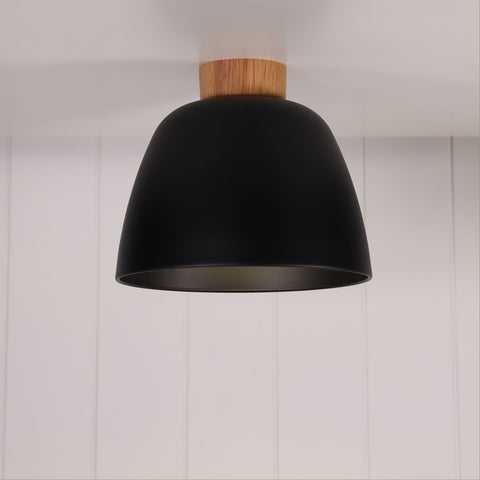 Tommy DIY Metal Dome Shade Batten Fix with Oak Timber