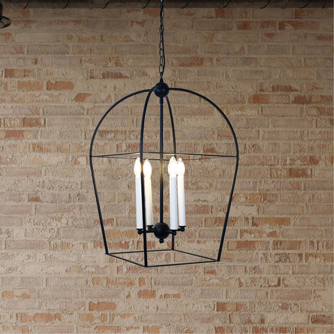 Langdon 4 Light Lantern Pendant Light Black