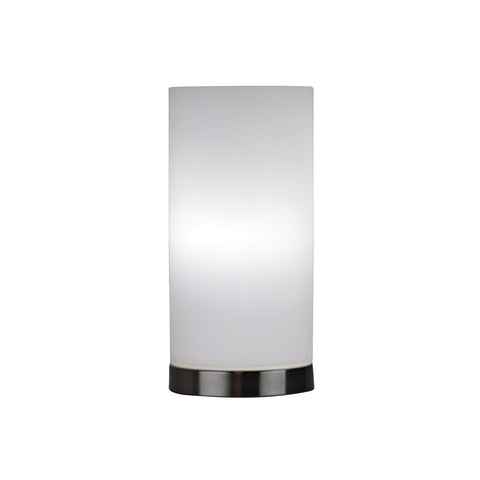 Pablo Round Opal Glass Touch Lamp Brushed Chrome