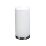 Pablo Round Opal Glass Touch Lamp Brushed Chrome