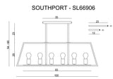 Southport 6lt Hampton's Metal Rod Pendant Light