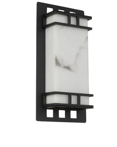 Burch LED Outdoor Exterior Marble Look Wall Light Black