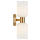 Riven 2 Light Up/Down Wall Light with Ribbed Glass