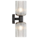 Riven 2 Light Up/Down Wall Light with Ribbed Glass