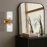 Riven 2 Light Up/Down Wall Light with Ribbed Glass