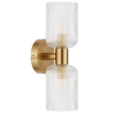 Riven 2 Light Up/Down Wall Light with Ribbed Glass