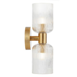 Riven 2 Light Up/Down Wall Light with Ribbed Glass