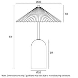 Arvane Travertine Table Lamp with Pleated Shade