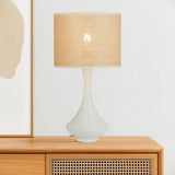 Claris Table Lamp with Drum Rattan Shade