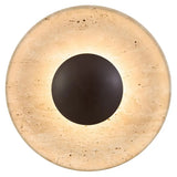 Firan Travertine LED Round Bowl Wall Light