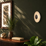 Firan Travertine LED Round Bowl Wall Light