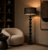 Muse Sculptural Lamp with Fabric Drum Shade