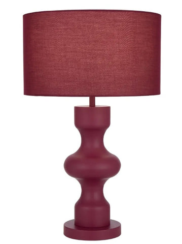 Muse Sculptural Lamp with Fabric Drum Shade
