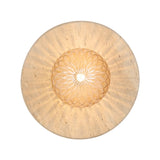 Varon Travertine Round Stone Disc Wall Light with Glass Sphere