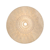 Varon Travertine Round Stone Disc Wall Light with Glass Sphere