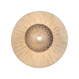 Varon Travertine Round Stone Disc Wall Light with Glass Sphere