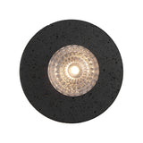 Varon Travertine Round Stone Disc Wall Light with Glass Sphere