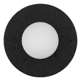 Varon Travertine Round Stone Disc Wall Light with Glass Sphere