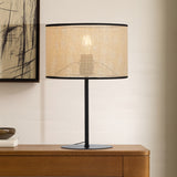 Velice Table Lamp with Drum Rattan Shade