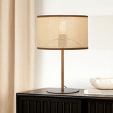 Velice Table Lamp with Drum Rattan Shade