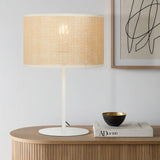 Velice Table Lamp with Drum Rattan Shade