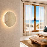 Casar Travertine LED Round Dot Wall Light