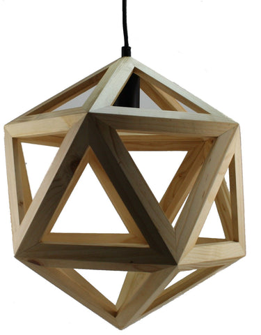 Toongabbie P1605 1lt Dodecagon Oak Timber Pendant Light