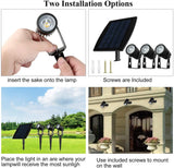 Solar Powered Garden Spot Lights Outdoor Waterproof Kit of 3