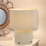 Verso Boucle Textured Fabric Table Lamp Oval
