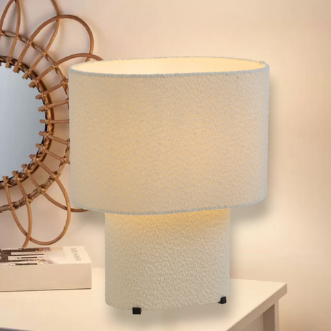 Verso Boucle Textured Fabric Table Lamp Oval