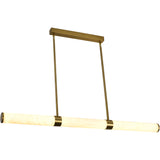 Bower Modern Alabaster Stone Pendant Light Brass