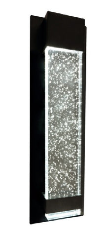 Coot LED Exterior Bubble Glass Linea Outdoor Wall Light Black