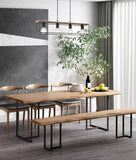 Virun 4lt Rectangular Pendant Light Black/Wood