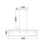 Virun 4lt Rectangular Pendant Light Black/Wood