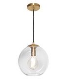 Orpheus Clear Glass Ball Pendant Light Matt Black