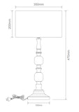 Sandra Table Lamp with White Fabric Drum Shade