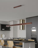 Mitchell LED Linear Bar Pendant Light Fluted Timber
